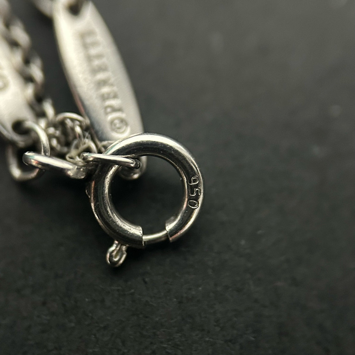 Tiffany & Co. - Elsa Peretti Diamonds by the Yard Necklace - PT950 platinum chain and bezel-set pendant with an approximately 0.10 ct diamond - Silver - (Approximately 40 cm)