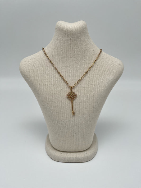 Tiffany & Co. - Keys Bow Key Pendant - 18K rose gold with diamond accents. - Gold