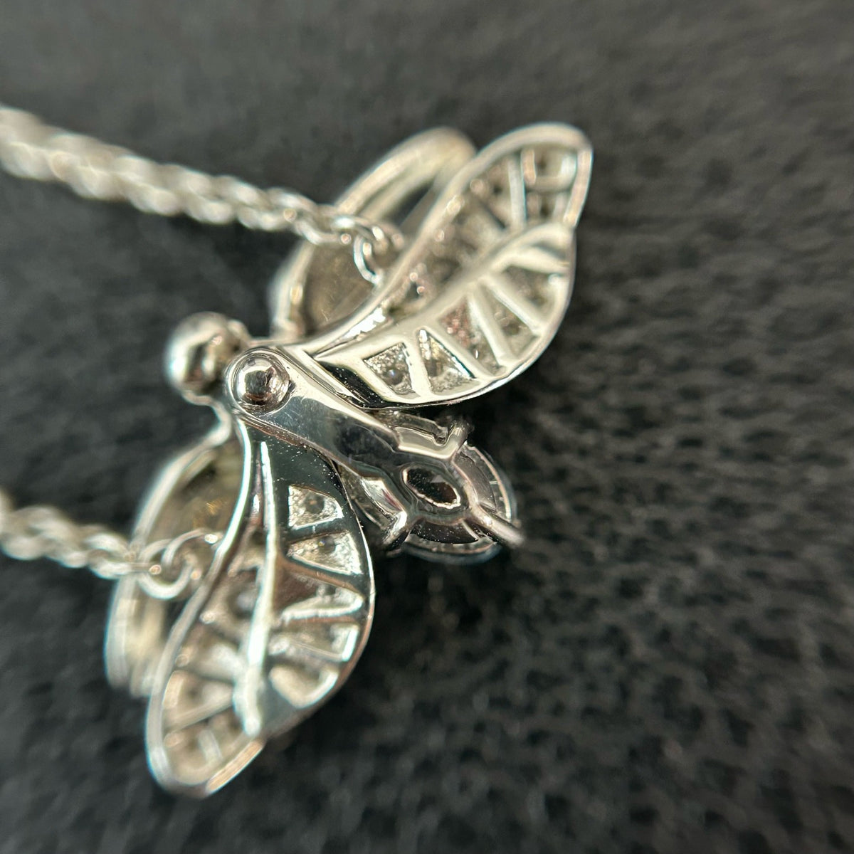 Tiffany & Co. - Paper Flowers Firefly Necklace - Pt950 platinum with diamonds and 0.13 ct aquamarine; the aquamarine has natural inclusions. - Multicolour