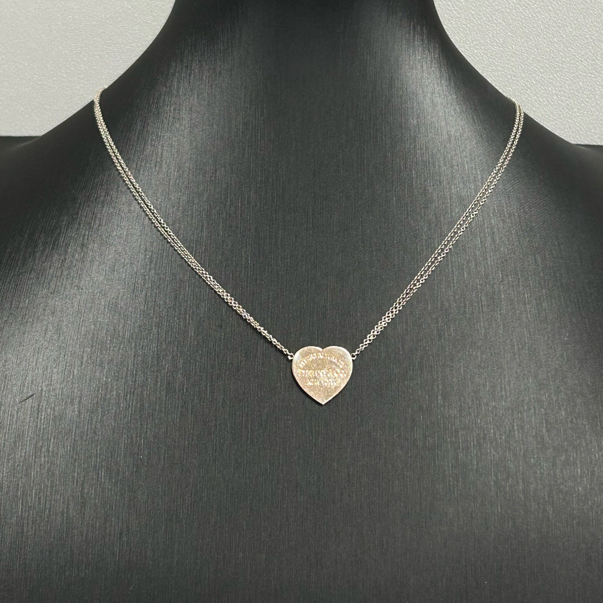 Tiffany & Co. - Return to Tiffany Double Chain Heart Necklace - 925 sterling silver - Silver
