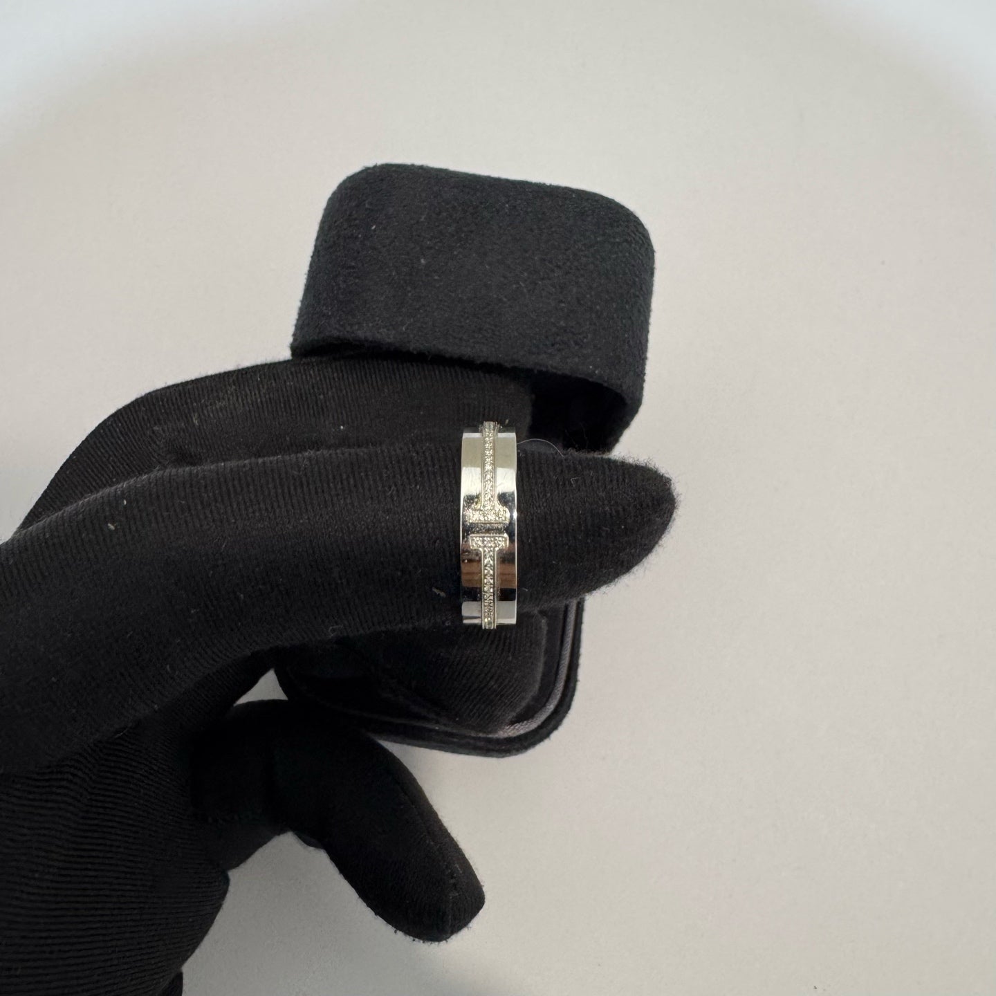 Tiffany & Co - T Ring - White gold - Silver - (56)