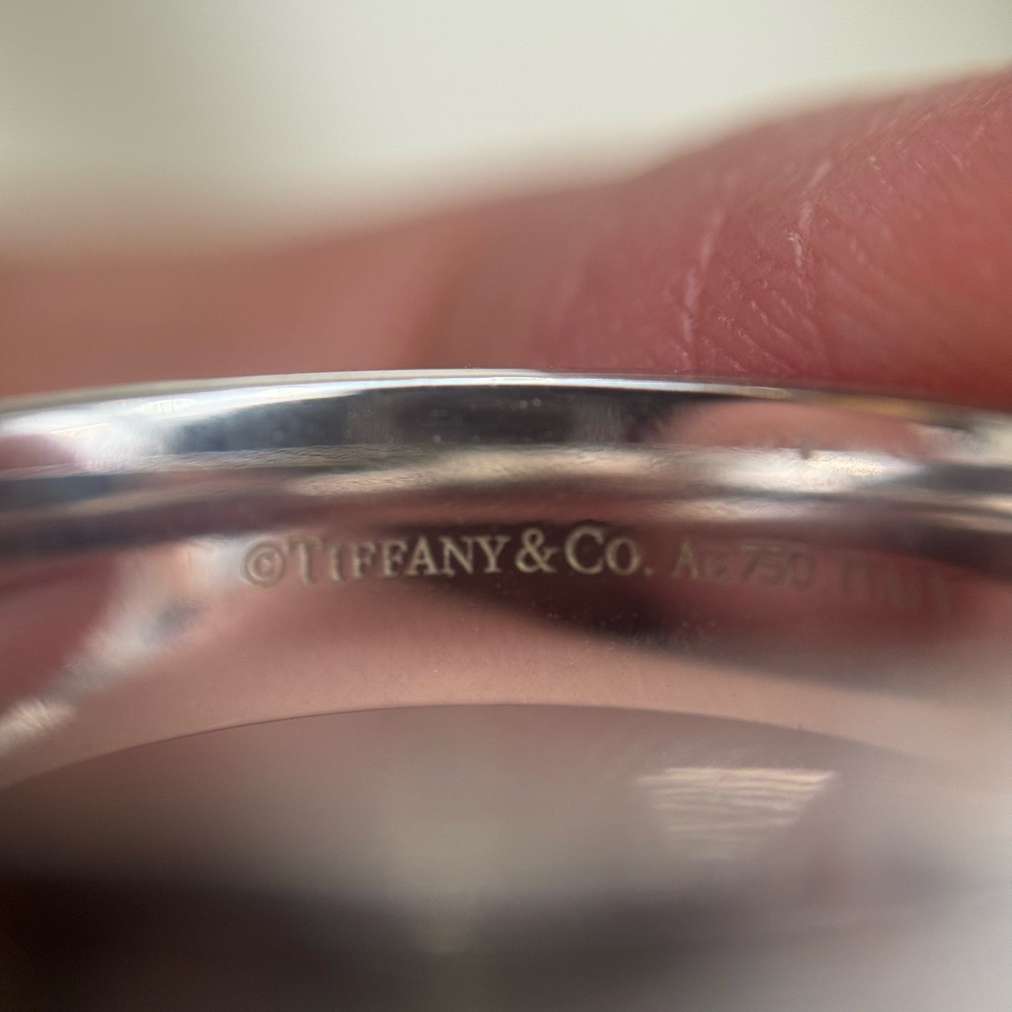 Tiffany & Co - T Ring - White gold - Silver - (56)
