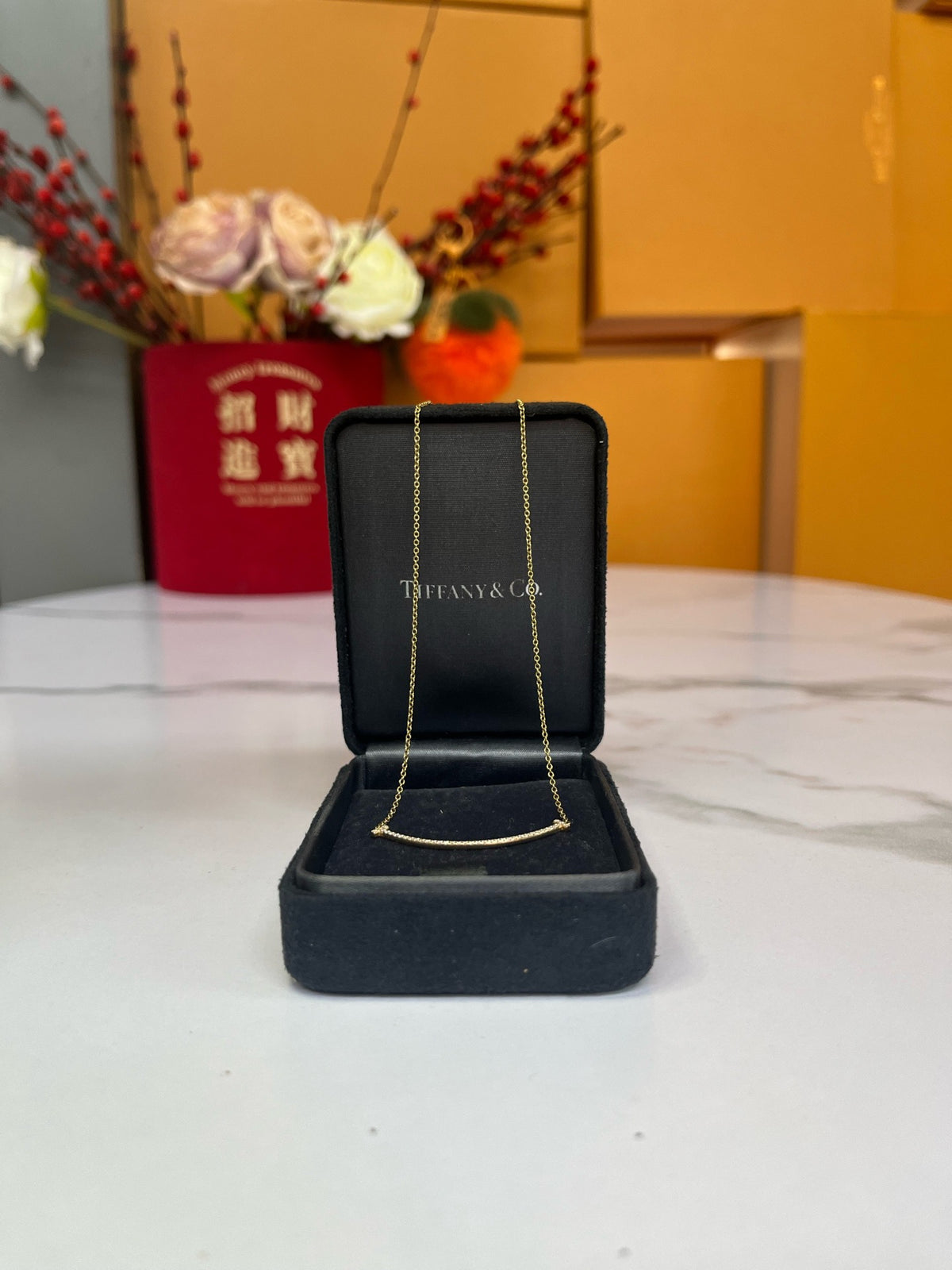 Tiffany & Co. - T Smile Small - 18k yellow gold with diamonds - Gold - (Small)