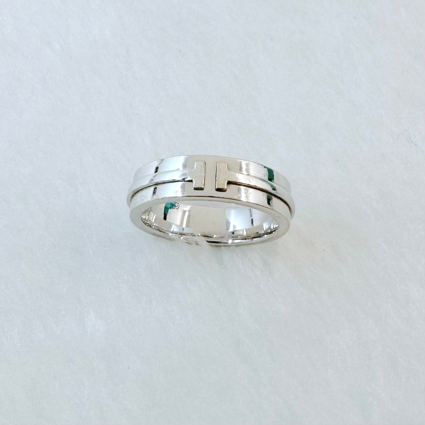 Tiffany & Co - T Wide Ring - White gold - Silver - (55)