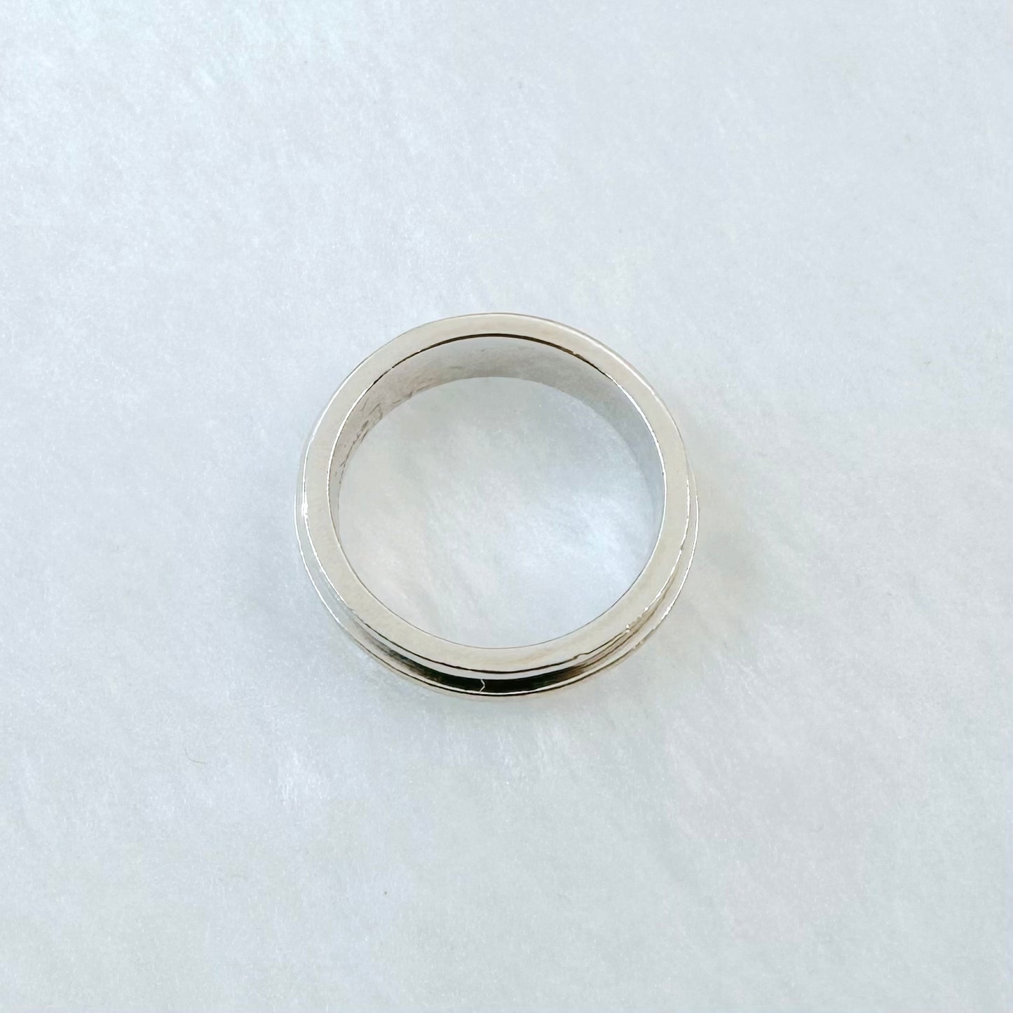 Tiffany & Co - T Wide Ring - White gold - Silver - (55)