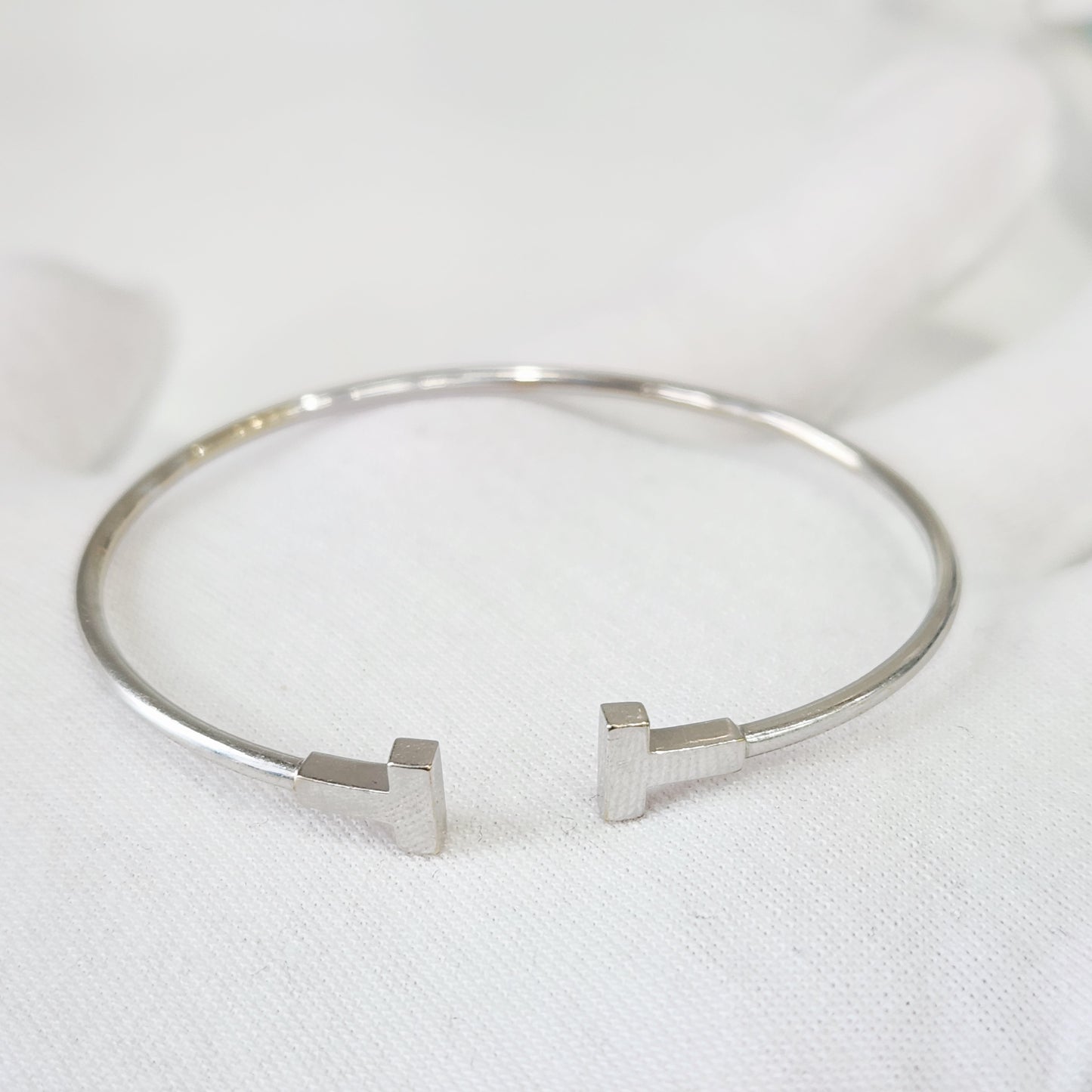 Tiffany & Co - T Wire Ring - White gold - Silver - (17 cm)