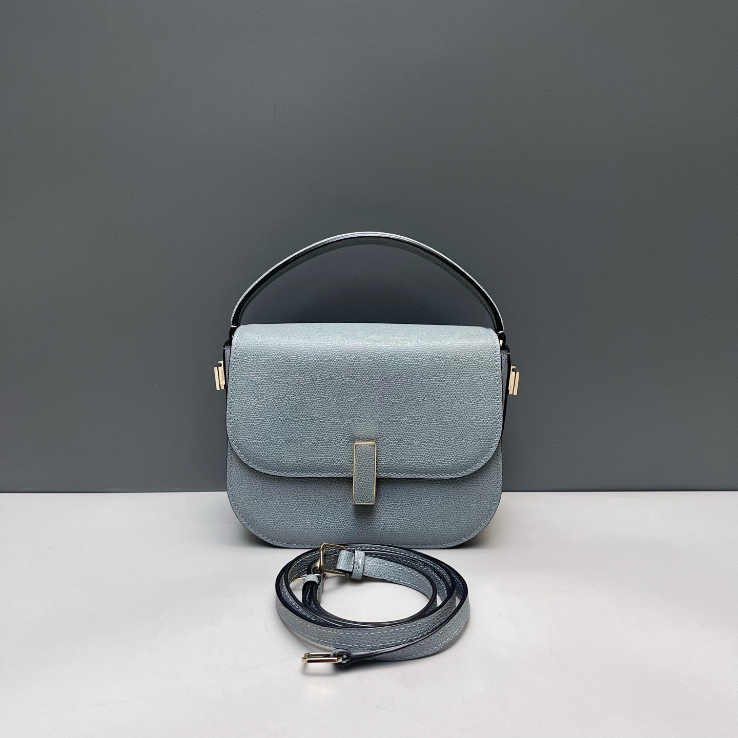 Valextra - Crossbody Box Bag - Leather - Blue - (Medium)