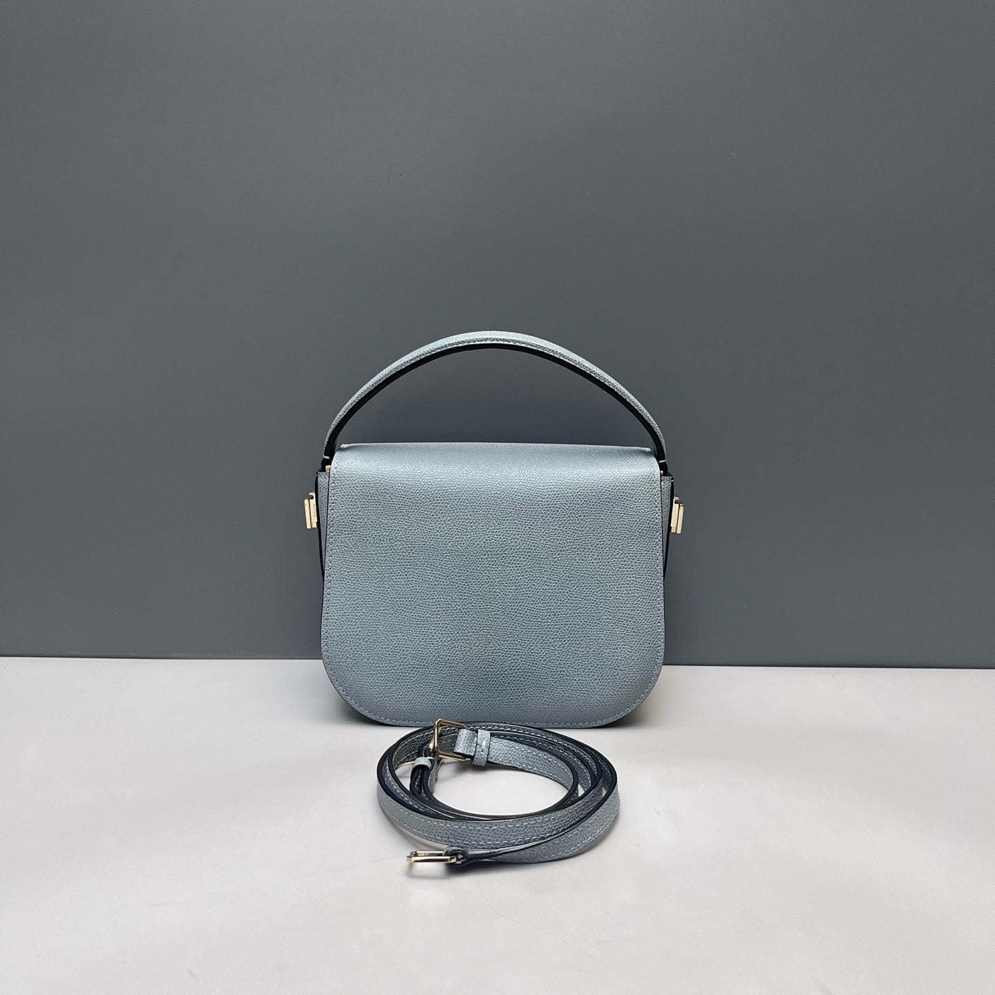 Valextra - Crossbody Box Bag - Leather - Blue - (Medium)