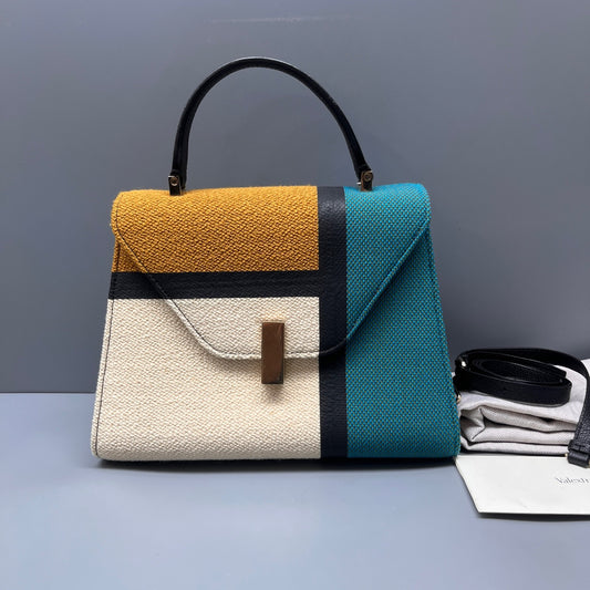 Valextra - Lside Messenger Bag - Wool tweed and leather - Multicolour - (medium)
