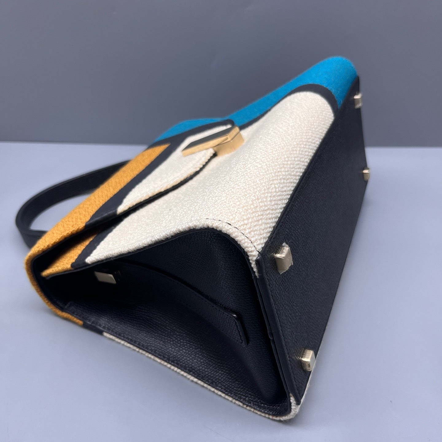 Valextra - Lside Messenger Bag - Wool tweed and leather - Multicolour - (medium)