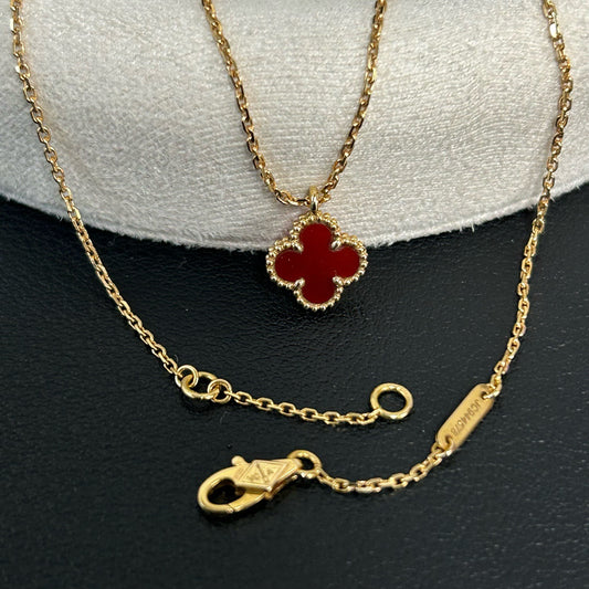 Van Cleef & Arpels - Alhambra Mini - 18K gold with carnelian - Multicolour - (mini)