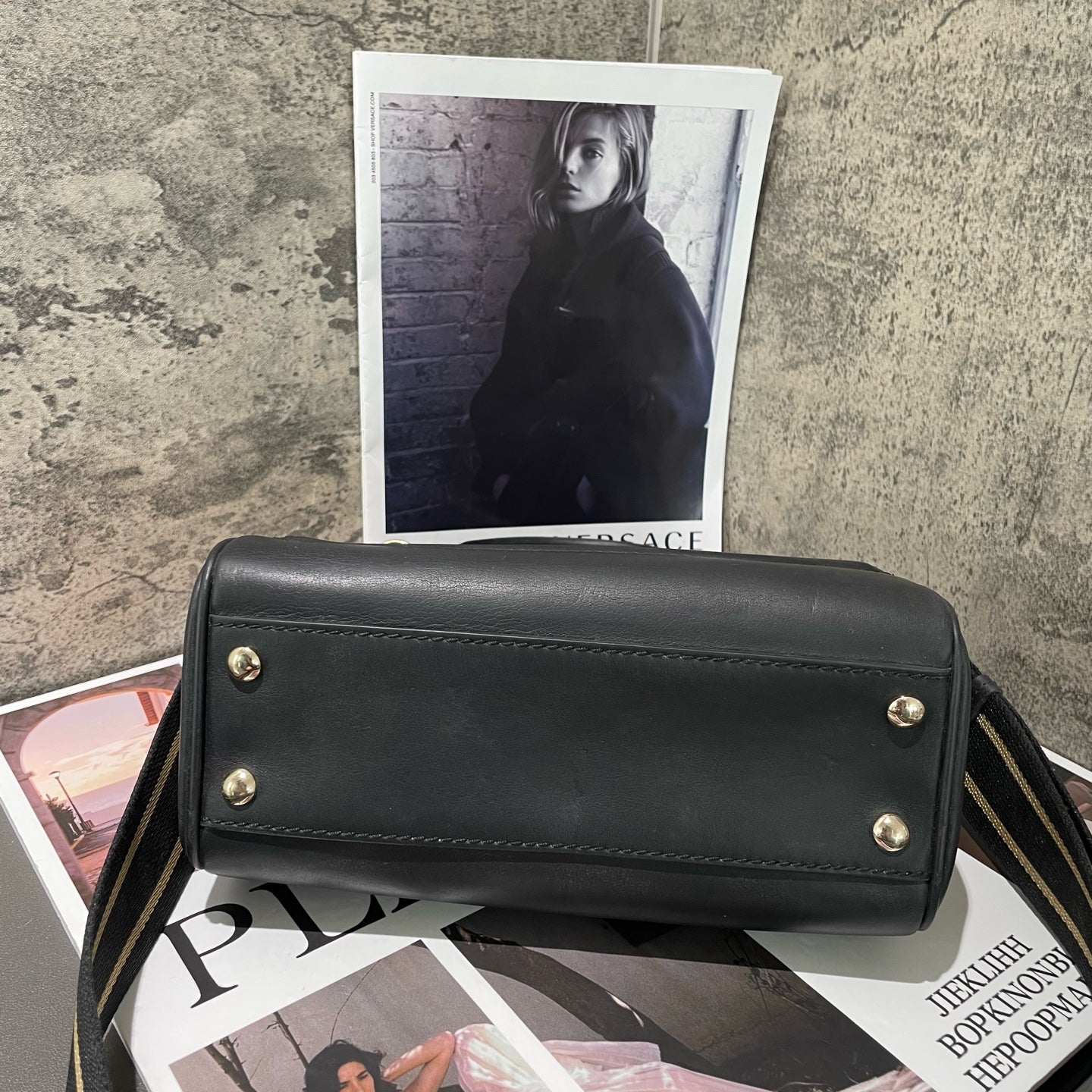 Versace - Medusa Satchel Bag - Leather - Black - (Medium)