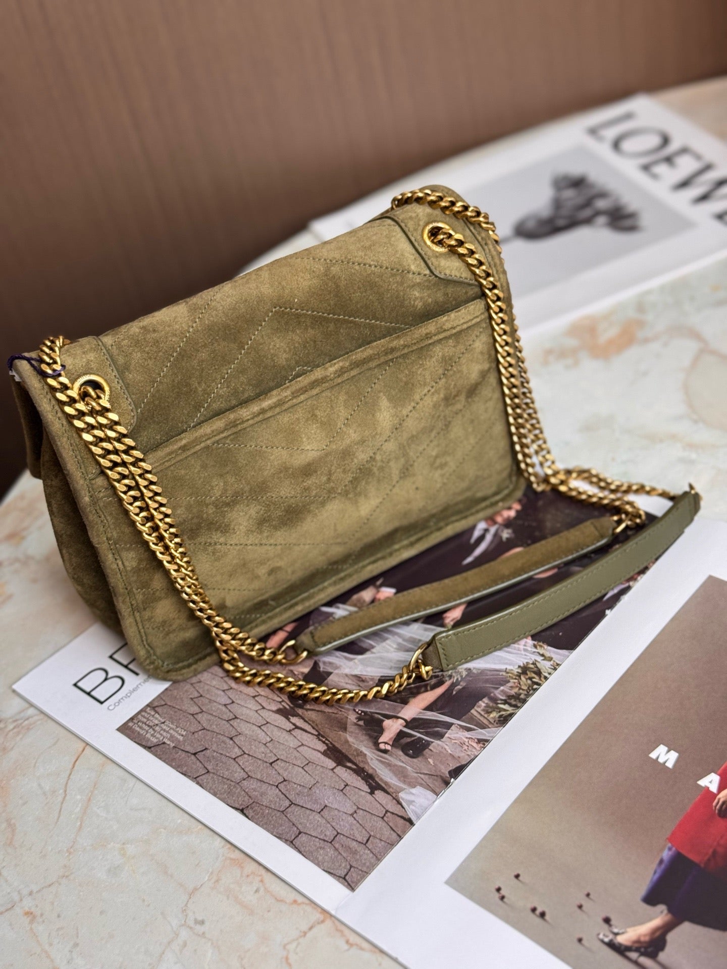 YSL - Niki - Suede - Green - (small)