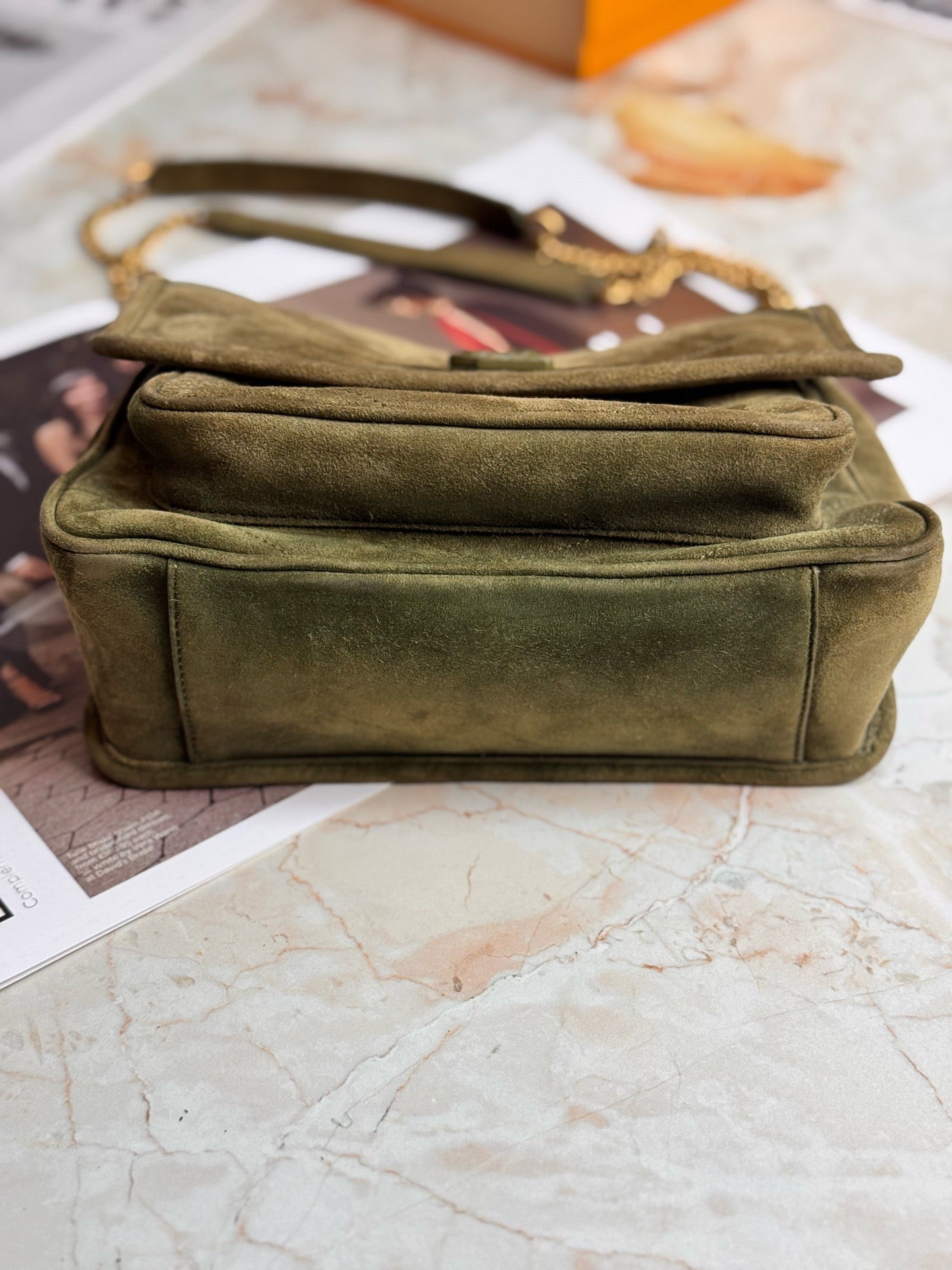 YSL - Niki - Suede - Green - (small)