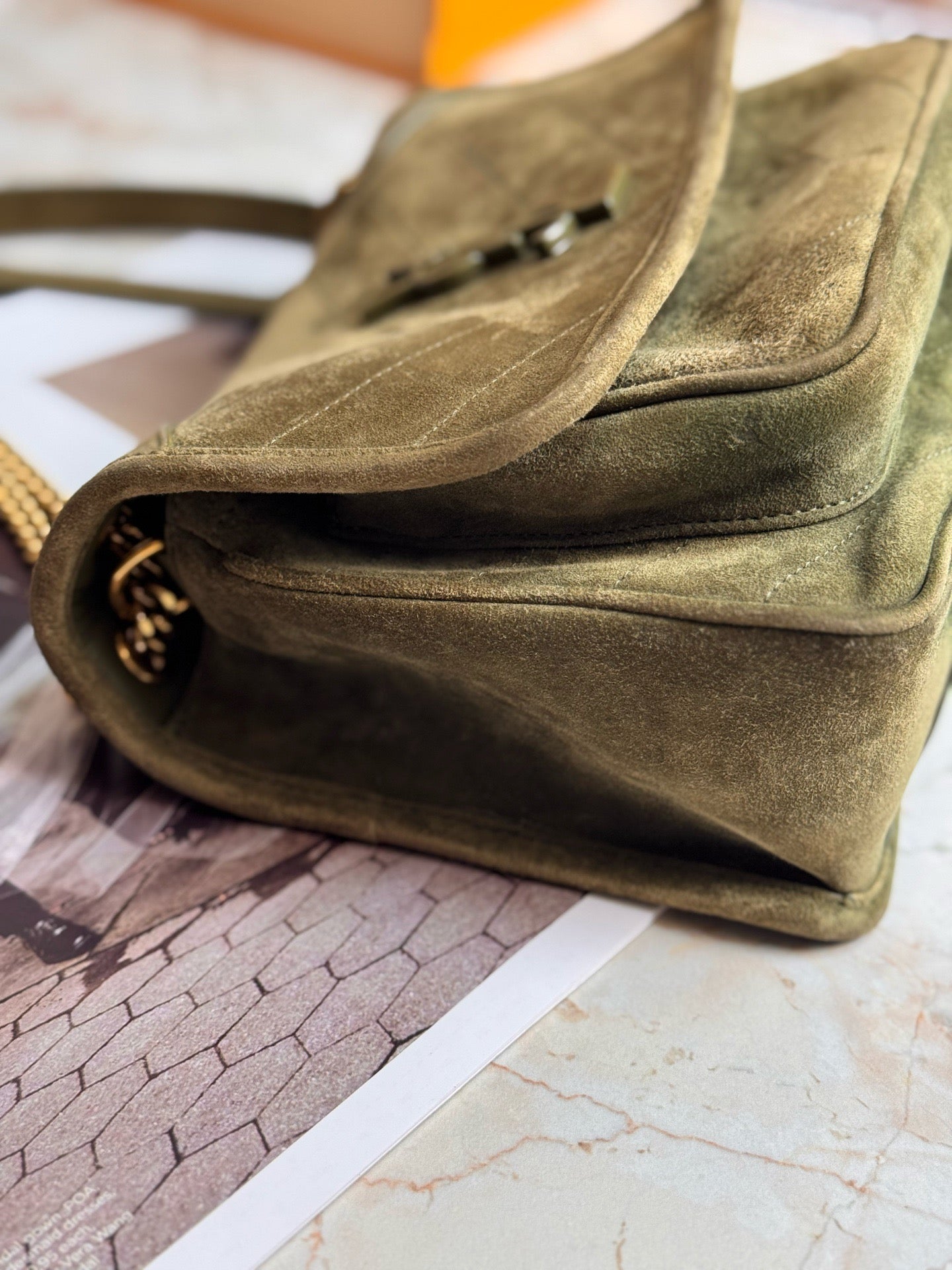 YSL - Niki - Suede - Green - (small)