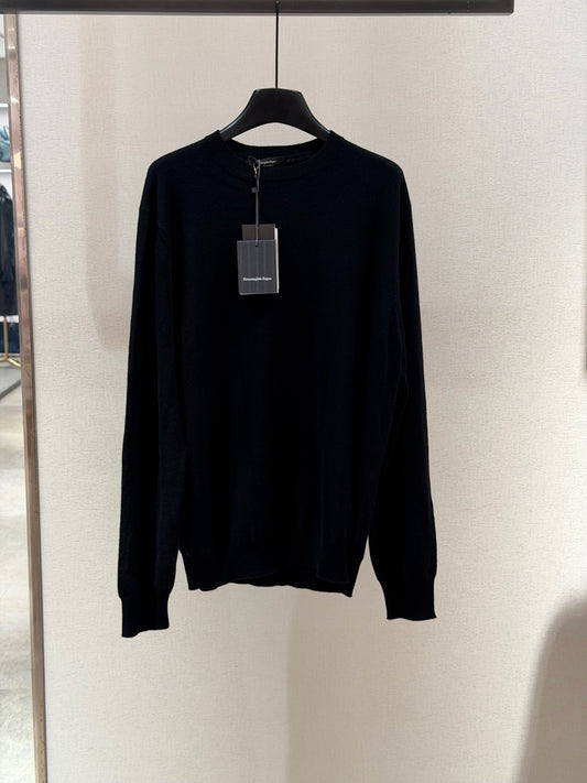 Zegna - Crew Neck Sweater - Cashmere - Black - (185)